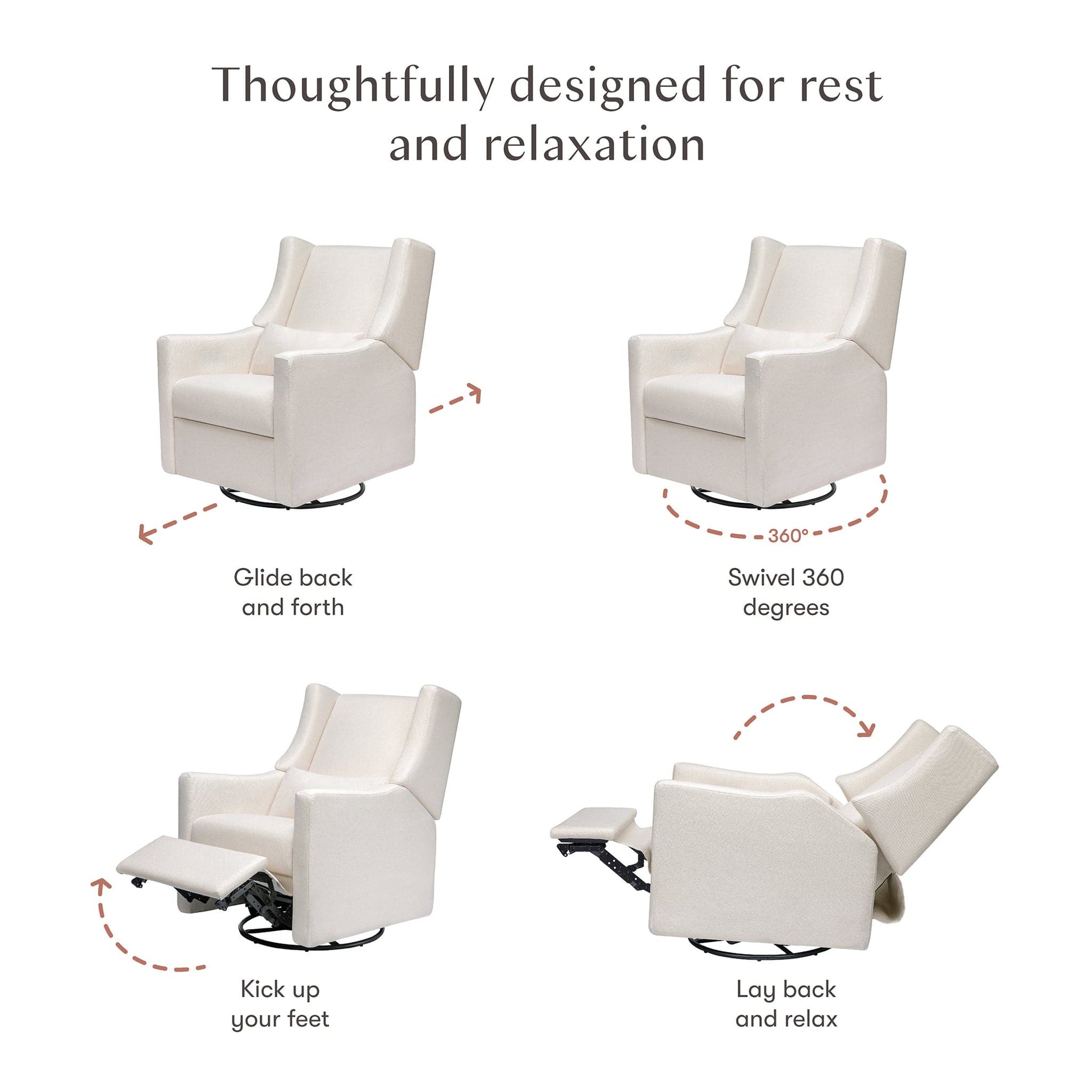 Babyletto Kiwi Recliner and Swivel Glider - Performance Cream Eco-Weave - M11277PCMEW