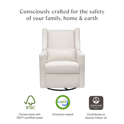 Babyletto Kiwi Recliner and Swivel Glider - Performance Cream Eco-Weave - M11277PCMEW