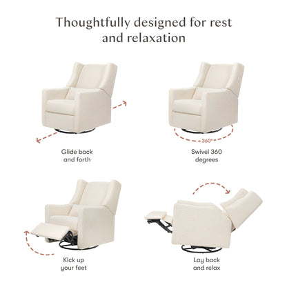 Babyletto Kiwi Recliner and Swivel Glider - Performance Ivory Boucle - M11277PWB
