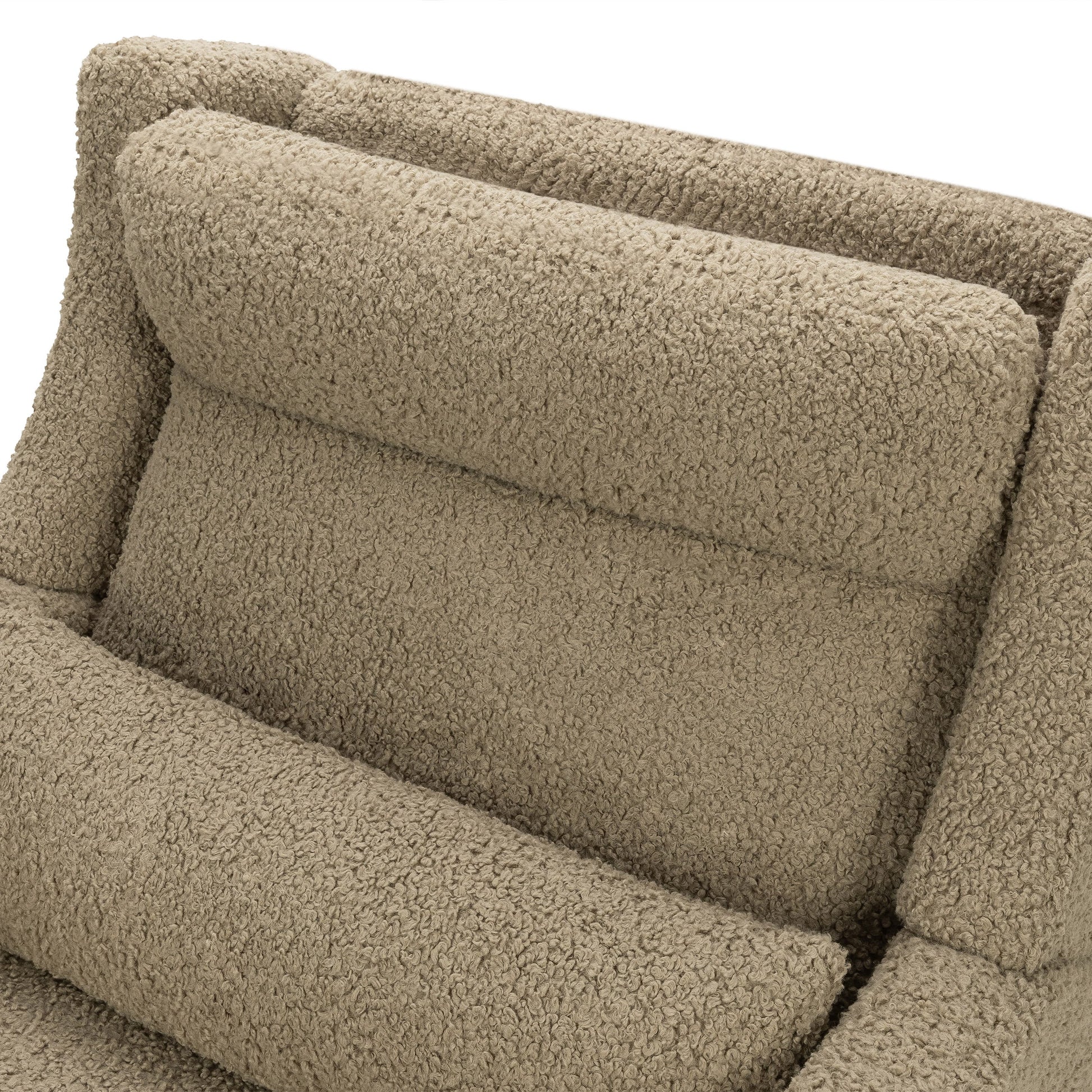 Babyletto Kiwi Plus Chair and a Half Power Recliner and Swivel Glider with Power Adjustable Headrest and USB Port - Latte Teddy Loop with Dark Wood Base