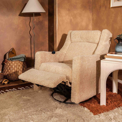 Babyletto Kiwi Deluxe Power Recliner and Swivel Glider with Heat and Massage - Chai Shearling - M11283CSG