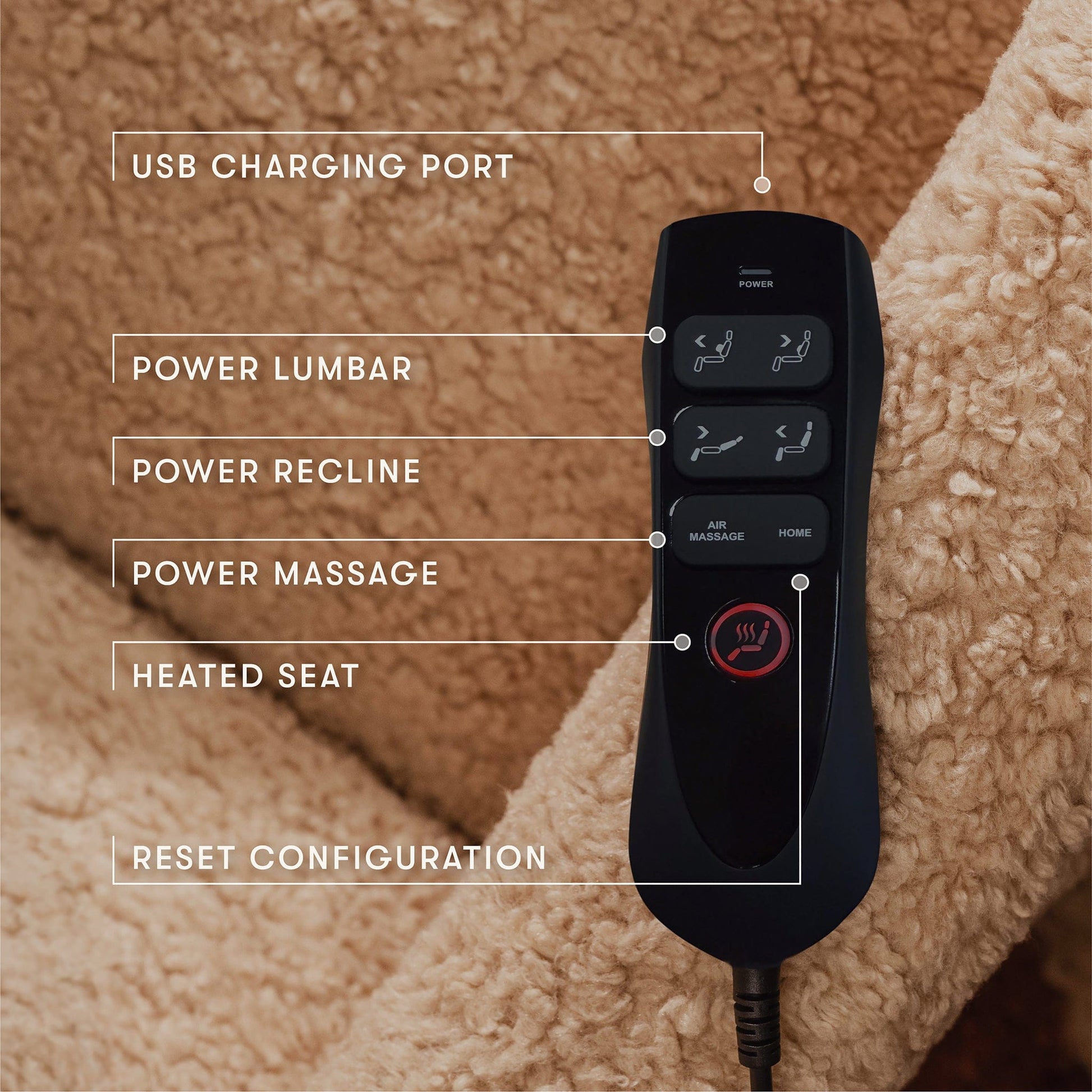 Babyletto Kiwi Deluxe Power Recliner and Swivel Glider with Heat and Massage - Chai Shearling - M11283CSG