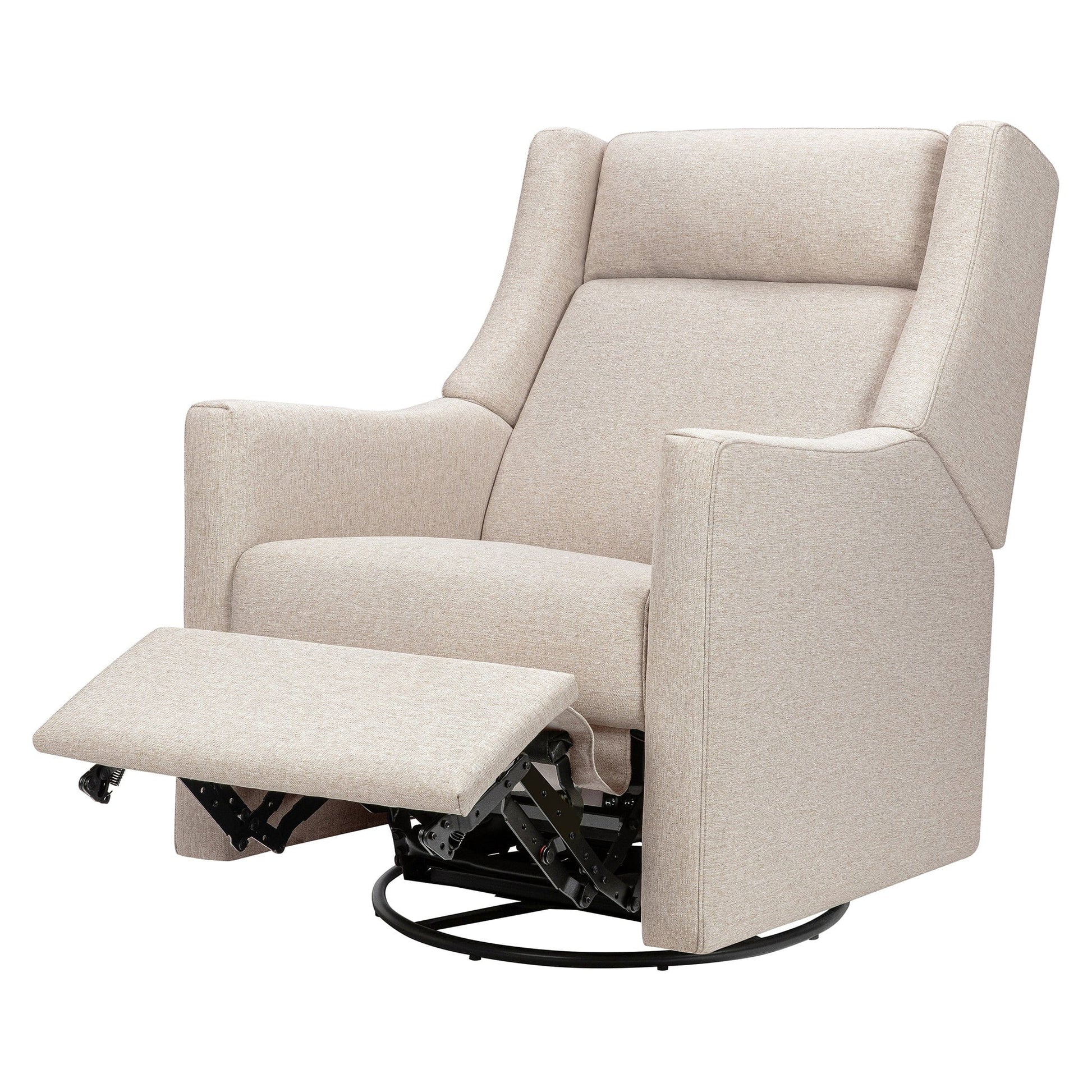 Babyletto Kiwi Deluxe Power Recliner and Swivel Glider with Heat and Massage - Performance Beach Eco-Weave - M11283PBEW