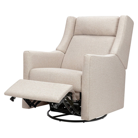 Babyletto Kiwi Deluxe Power Recliner and Swivel Glider with Heat and Massage - Performance Beach Eco-Weave - M11283PBEW