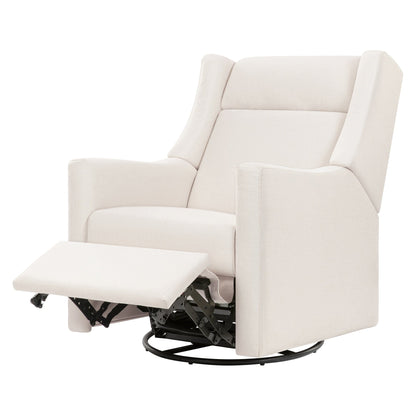 Babyletto Kiwi Deluxe Power Recliner and Swivel Glider with Heat and Massage - Performance Cream Eco-Weave - M11283PCMEW