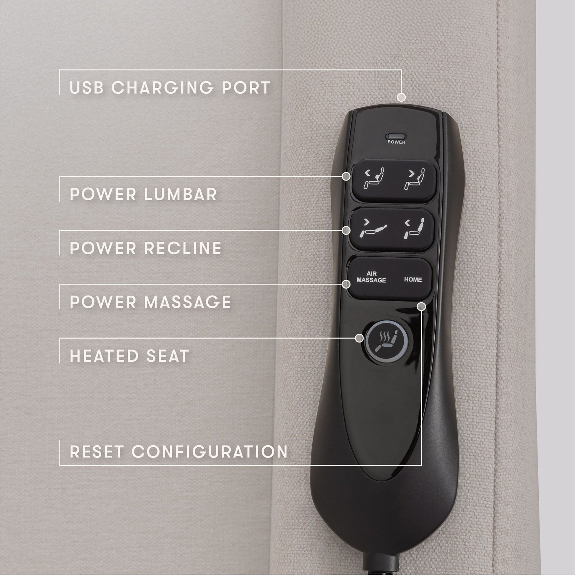 Babyletto Kiwi Deluxe Power Recliner and Swivel Glider with Heat and Massage - Performance Cream Eco-Weave - M11283PCMEW