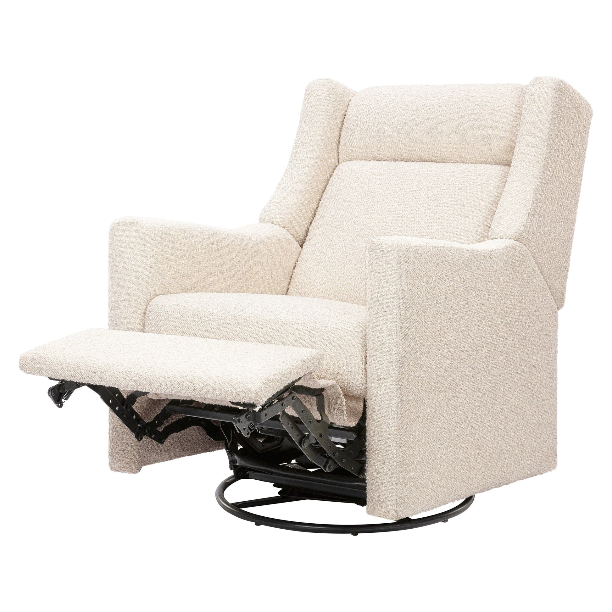Babyletto Kiwi Deluxe Power Recliner and Swivel Glider with Heat and Massage - Performance Ivory Boucle - M11283PWB