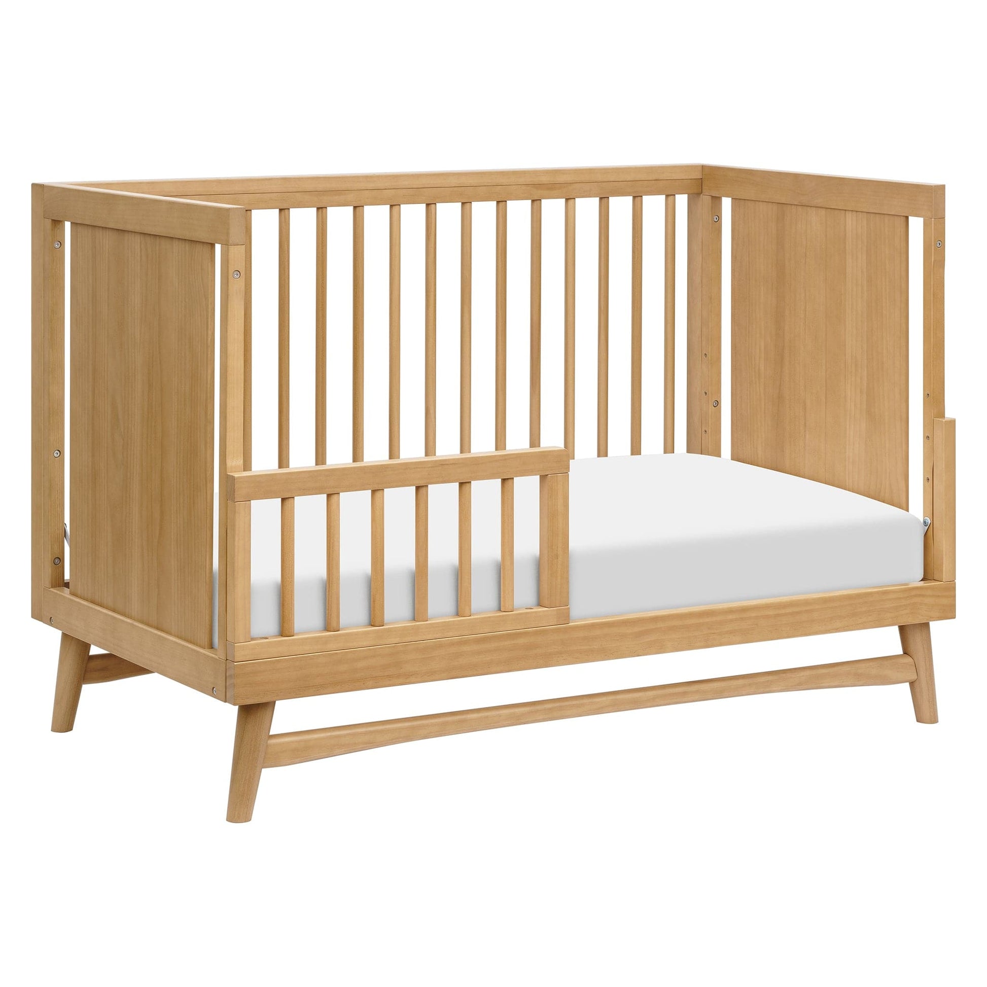 Babyletto Peggy Mid-Century 3-in-1 Convertible Crib w/Toddler Bed Conversion Kit - Honey - M15401HY