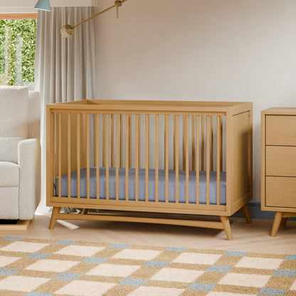 Babyletto Peggy Mid-Century 3-in-1 Convertible Crib w/Toddler Bed Conversion Kit - Honey - M15401HY