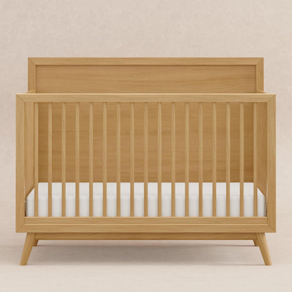 Babyletto Palma Mid-Century 4-in-1 Convertible Crib w/ Toddler Bed Conversion - Honey - M15901HY