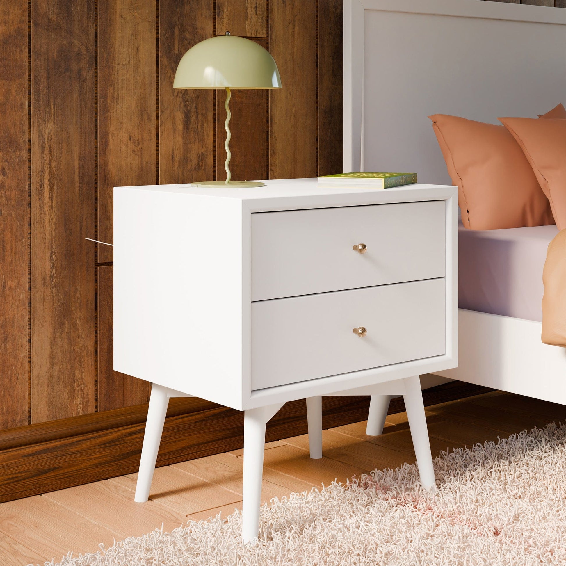Babyletto Palma Nightstand, Assembled - White - M15960W