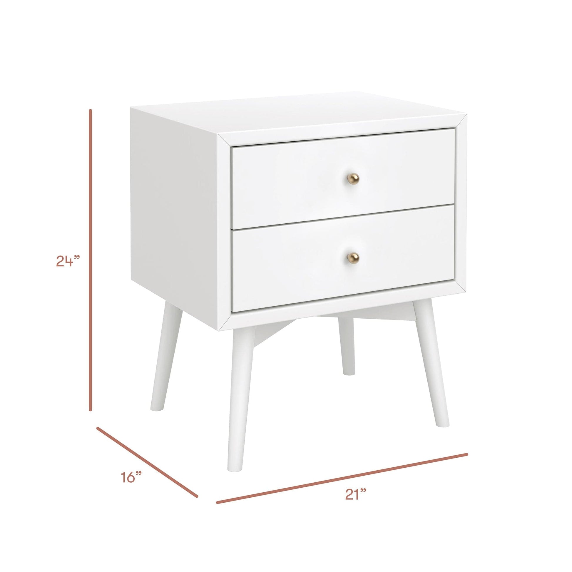 Babyletto Palma Nightstand, Assembled - White - M15960W
