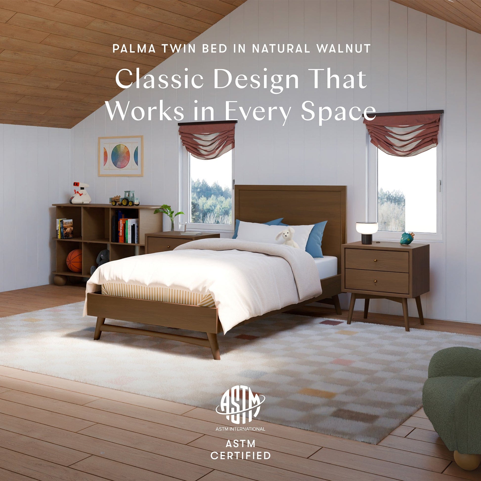 Babyletto Palma Twin Bed - Natural Walnut - M15969NL