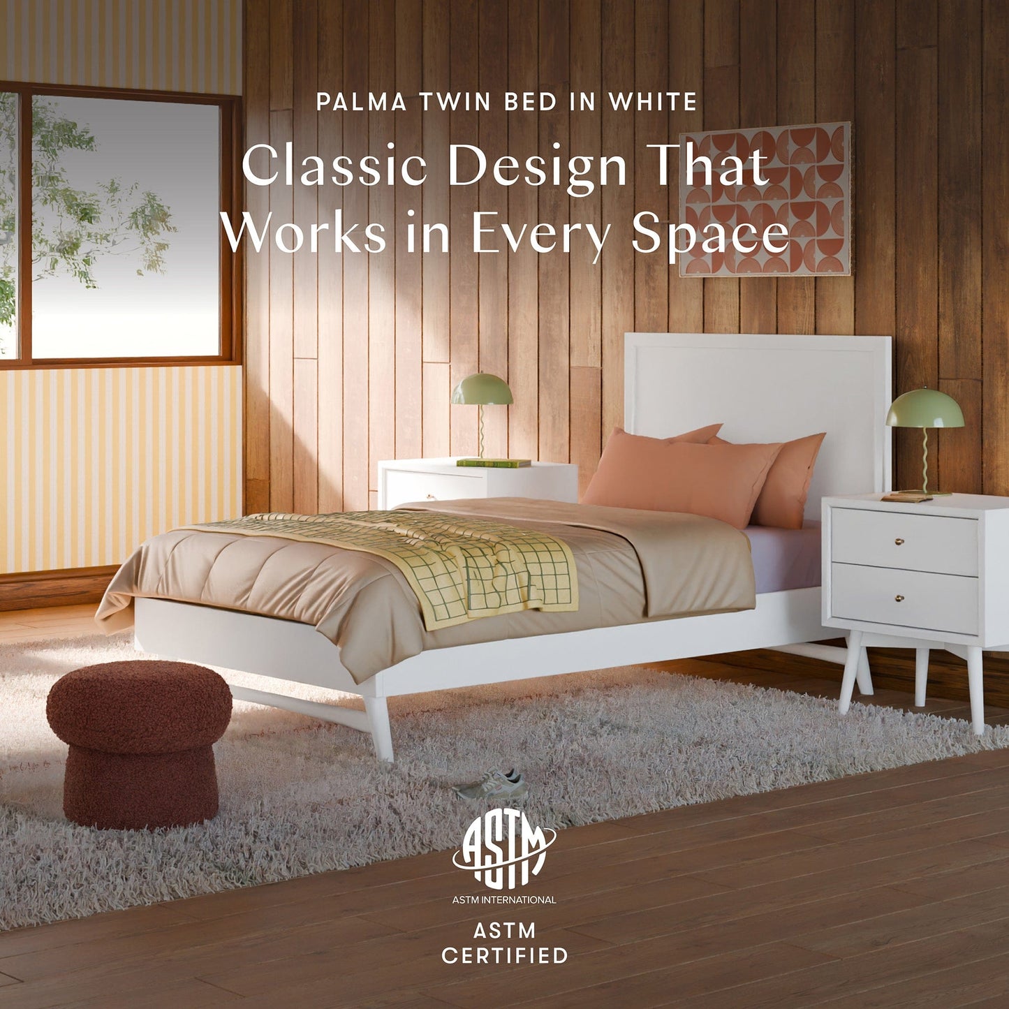 Babyletto Palma Twin Bed - White - M15969W