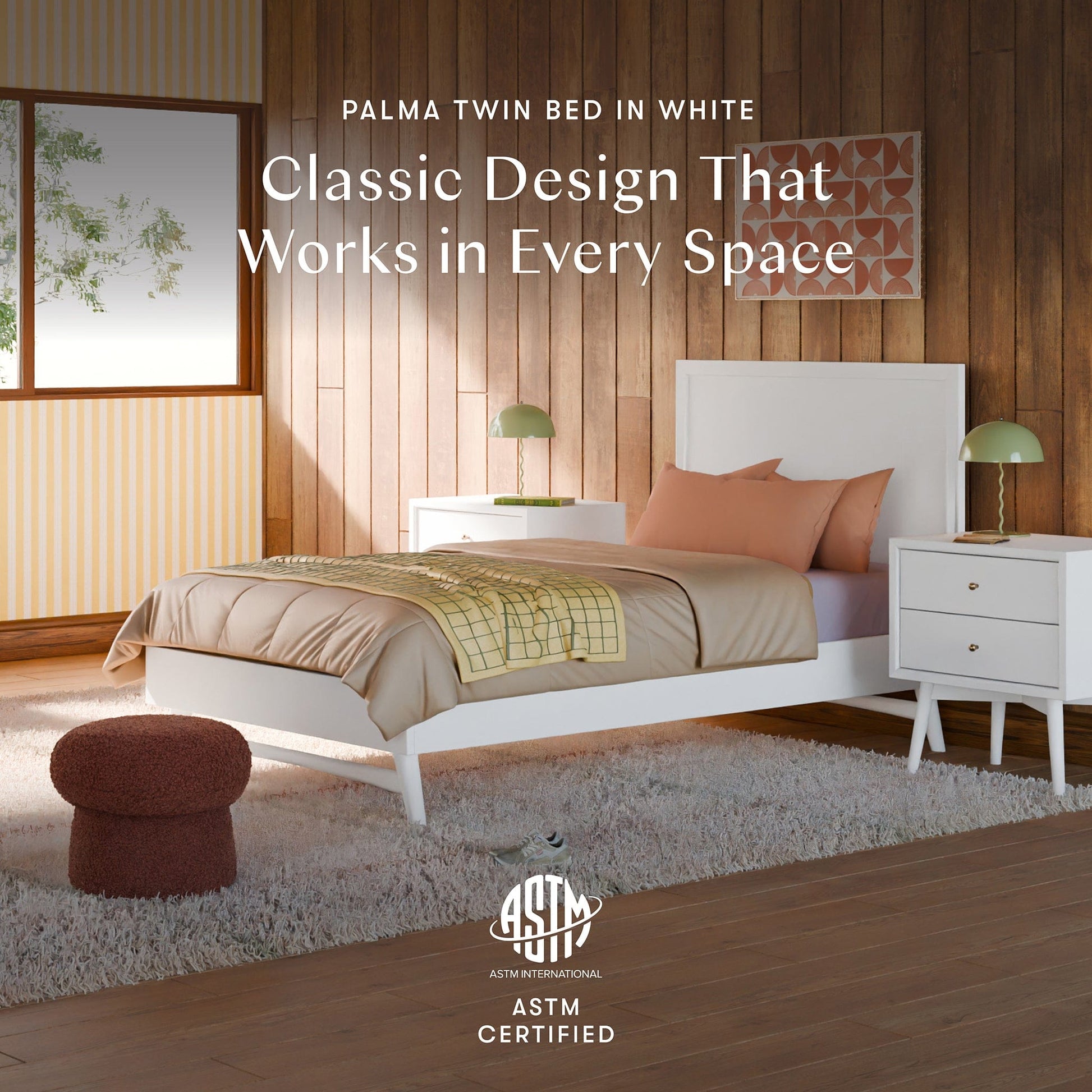 Babyletto Palma Twin Bed - White - M15969W