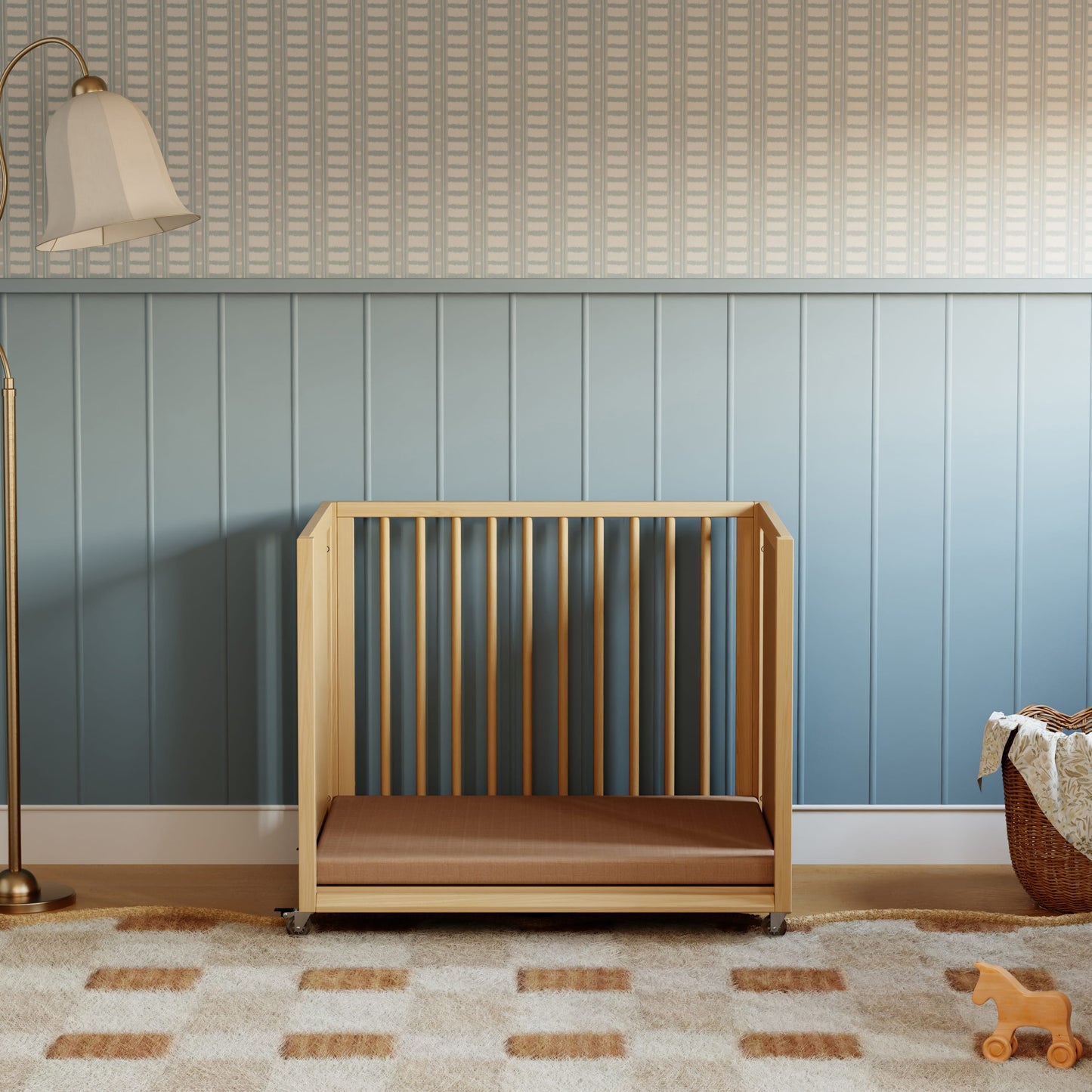 Babyletto Palma 8-in-1 Convertible All-Stages® Crib with Bassinet & Toddler Bed Kits - Honey