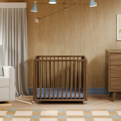 Babyletto Palma 8-in-1 Convertible All-Stages® Crib with Bassinet & Toddler Bed Kits - Natural Walnut