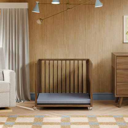 Babyletto Palma 8-in-1 Convertible All-Stages® Crib with Bassinet & Toddler Bed Kits - Natural Walnut