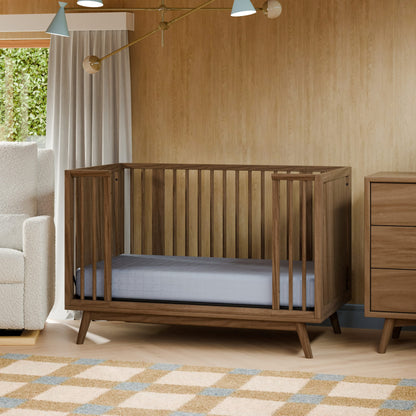 Babyletto Palma 8-in-1 Convertible All-Stages® Crib with Bassinet & Toddler Bed Kits - Natural Walnut