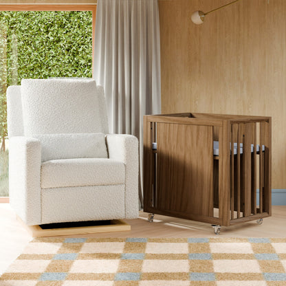 Babyletto Palma 8-in-1 Convertible All-Stages® Crib with Bassinet & Toddler Bed Kits - Natural Walnut