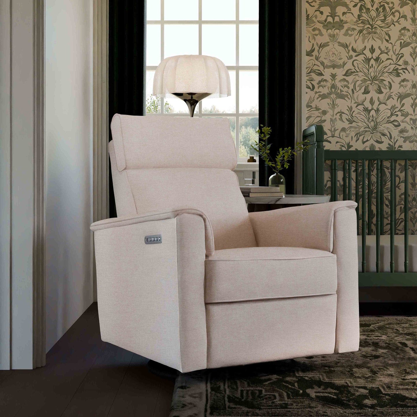 Namesake Willa Pro Power Recliner and Swivel Glider with Power Headrest, Lumbar & Light - Performance Beach Eco-Weave - M17182PBEW