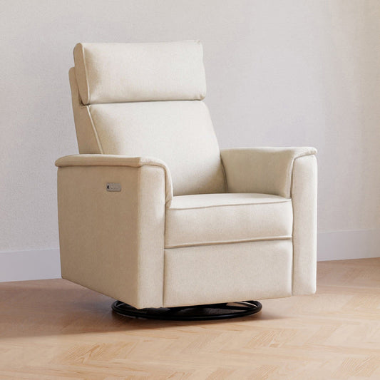 Namesake Willa Pro Power Recliner and Swivel Glider with Power Headrest, Lumbar & Light - Performance Cream Eco-Weave - M17182PCMEW