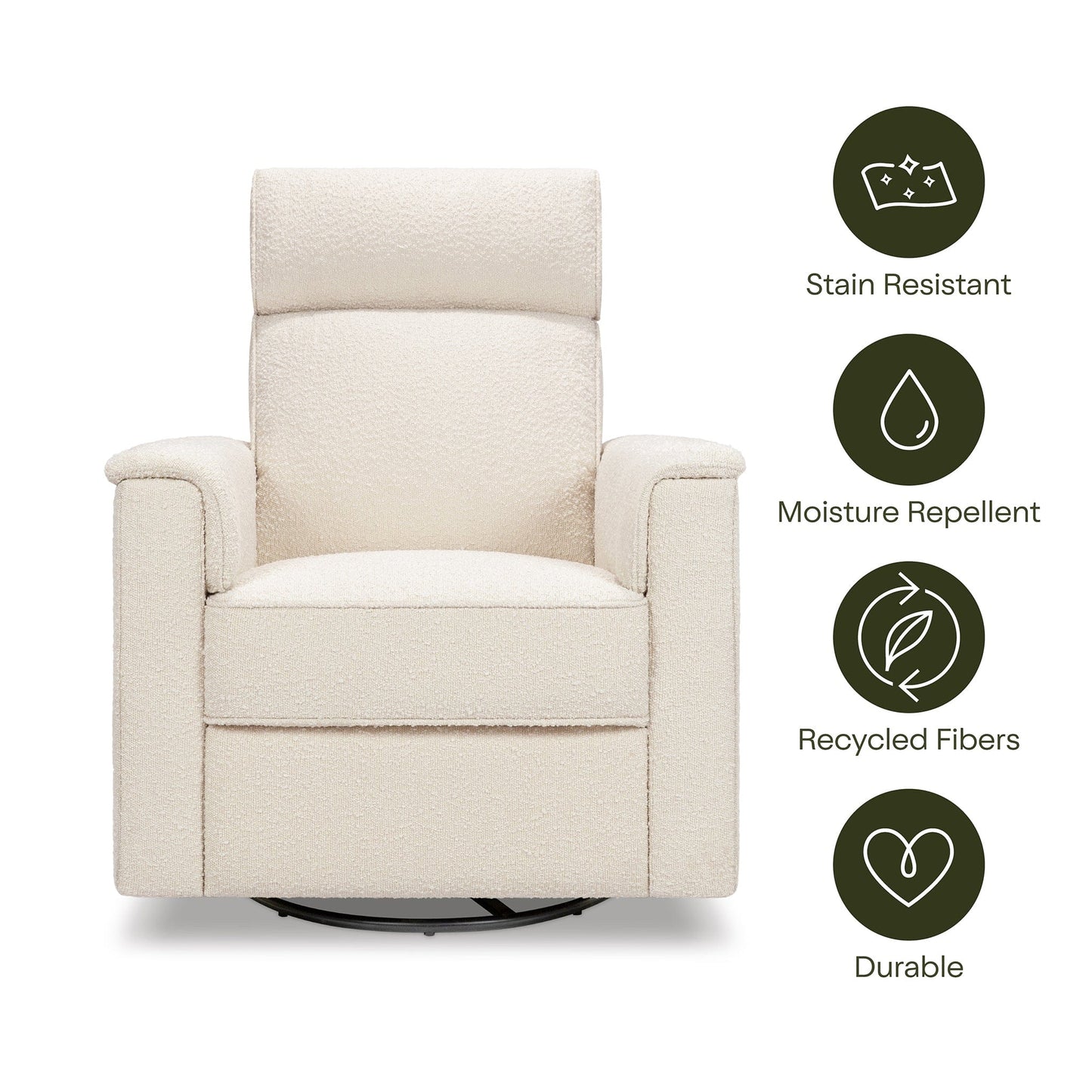 Namesake Willa Pro Power Recliner and Swivel Glider with Power Headrest, Lumbar & Light - Performance Ivory Boucle - M17182PWB