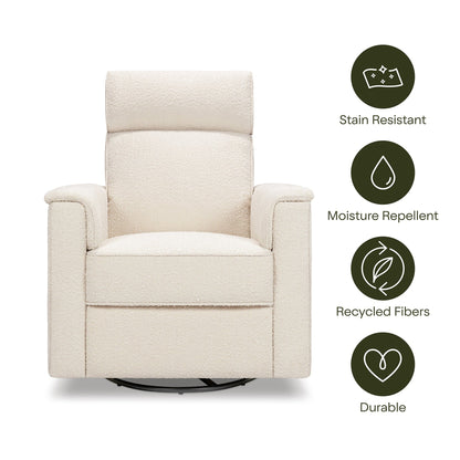 Namesake Willa Pro Power Recliner and Swivel Glider with Power Headrest, Lumbar & Light - Performance Ivory Boucle - M17182PWB