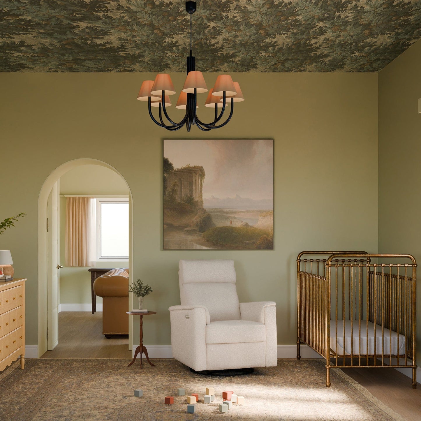 Namesake Willa Pro Power Recliner and Swivel Glider with Power Headrest, Lumbar & Light - Performance Ivory Boucle - M17182PWB