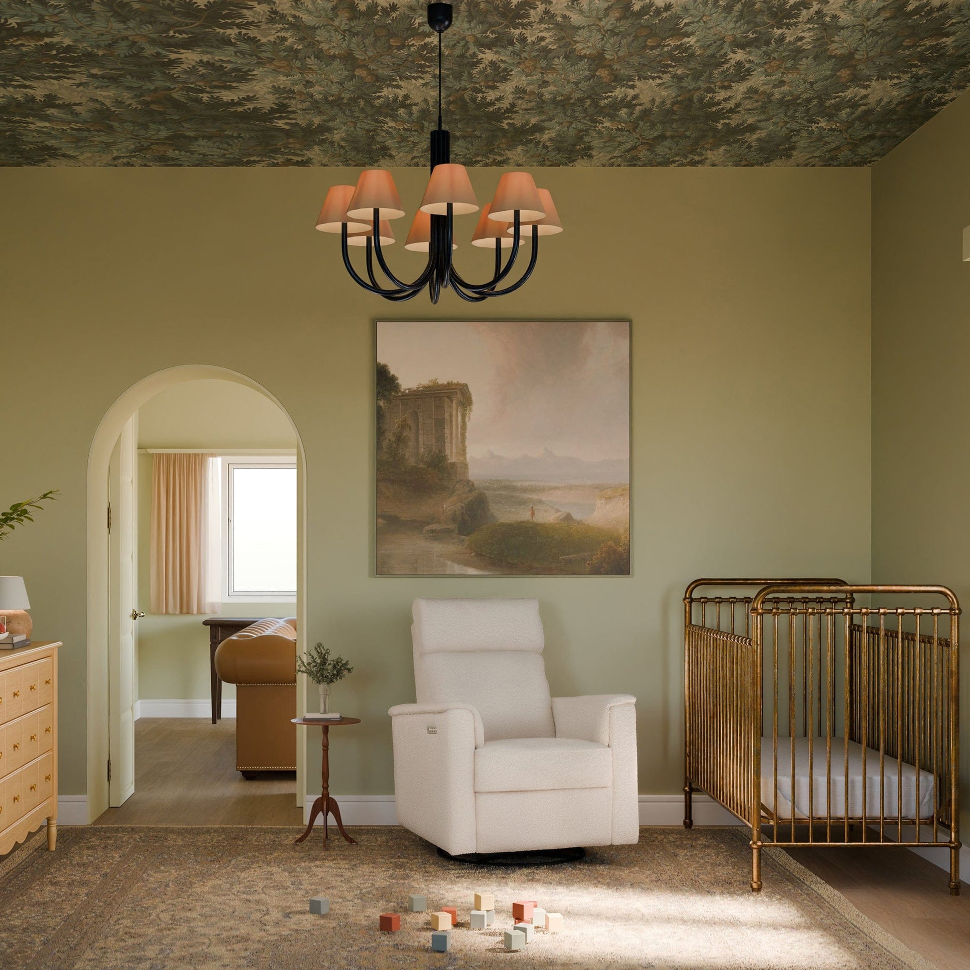 Namesake Willa Pro Power Recliner and Swivel Glider with Power Headrest, Lumbar & Light - Performance Ivory Boucle - M17182PWB