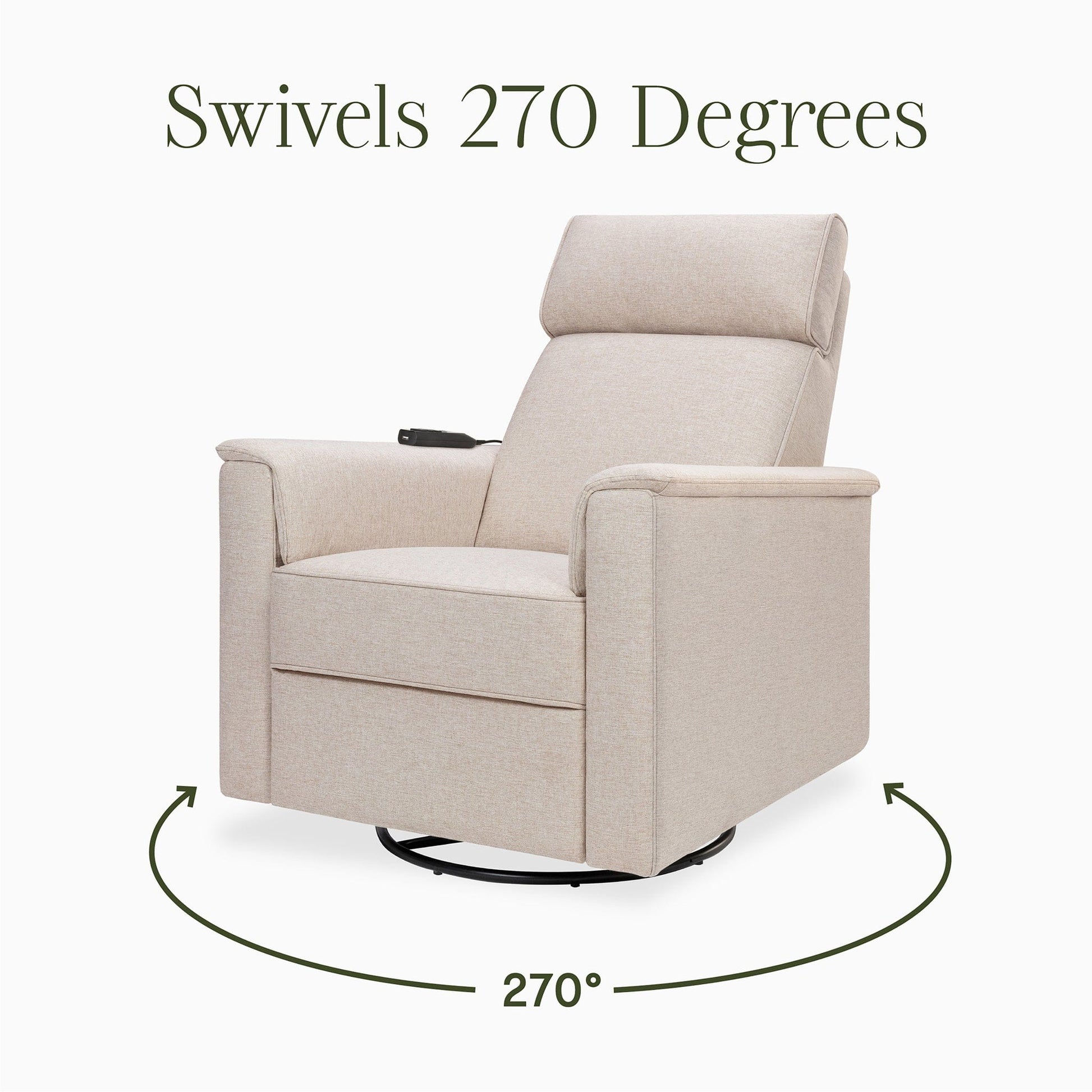 Namesake Willa Deluxe Power Glider Recliner w/ Heat & Massage - Performance Beach Eco-Weave - M17183PBEW
