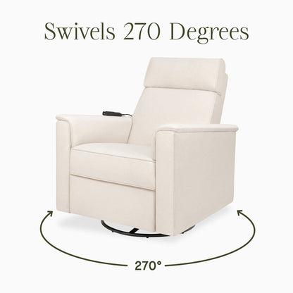 Namesake Willa Deluxe Power Glider Recliner w/ Heat & Massage - Performance Cream Eco-Weave - M17183PCMEW
