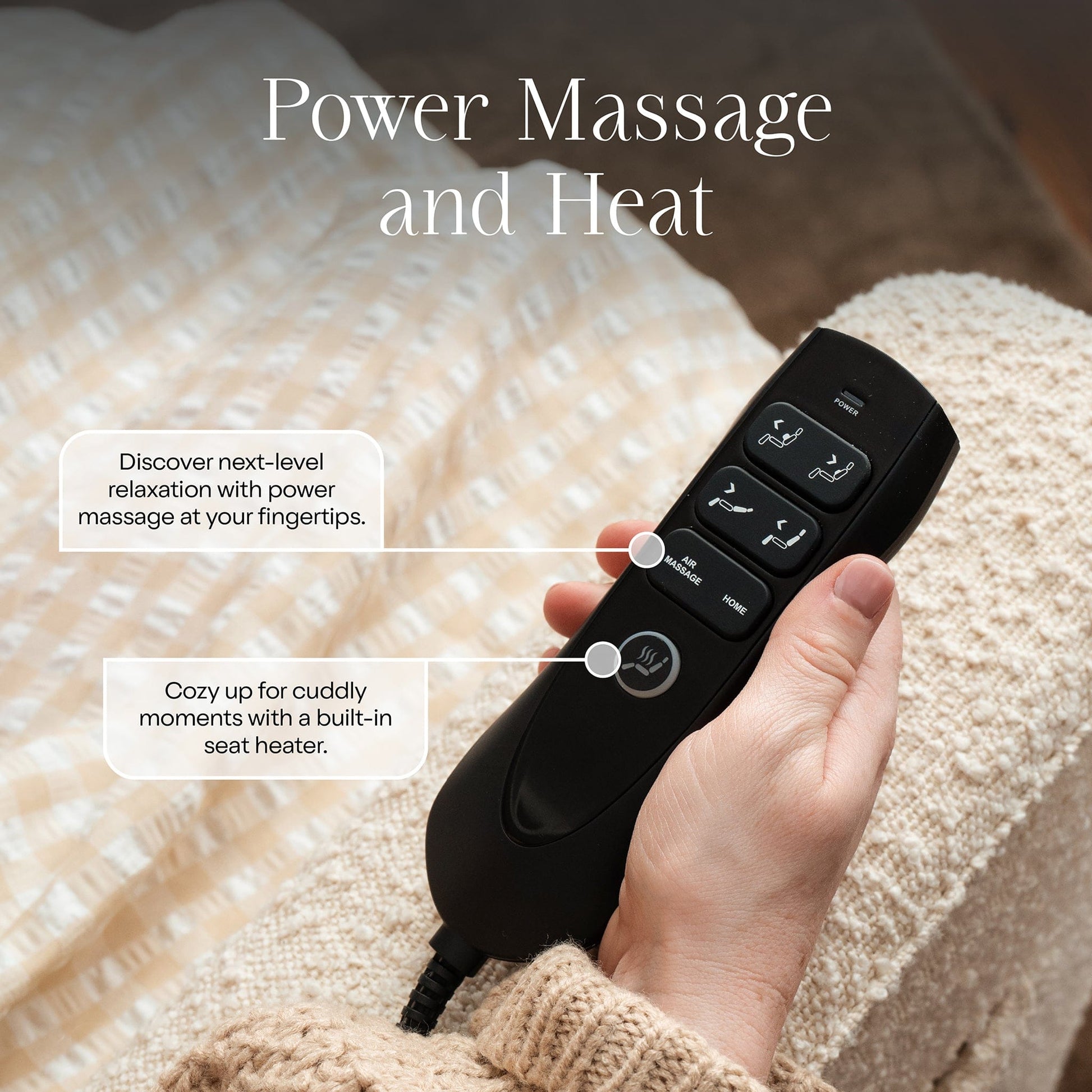 Namesake Willa Deluxe Power Glider Recliner w/ Heat & Massage - Performance Ivory Boucle - M17183PWB