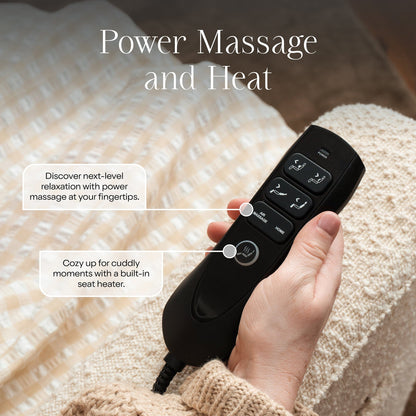 Namesake Willa Deluxe Power Glider Recliner w/ Heat & Massage - Performance Ivory Boucle - M17183PWB