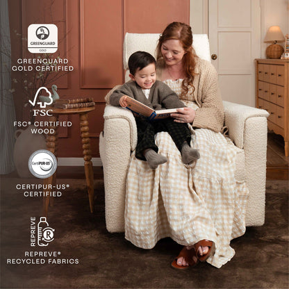 Namesake Willa Deluxe Power Glider Recliner w/ Heat & Massage - Performance Ivory Boucle - M17183PWB