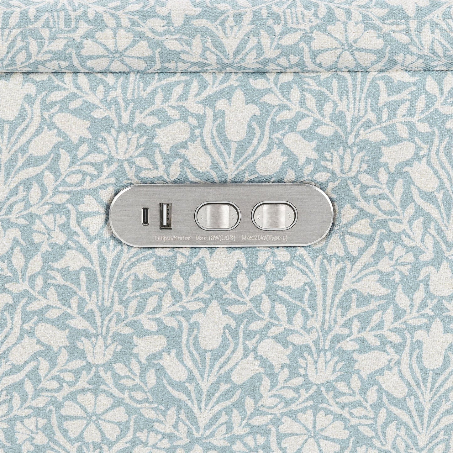 Morris & Co. x Namesake Willa Plus Power Glider Recliner w/ Power Headrest - Bellflowers in Powdered Blue - M17186BPBDB