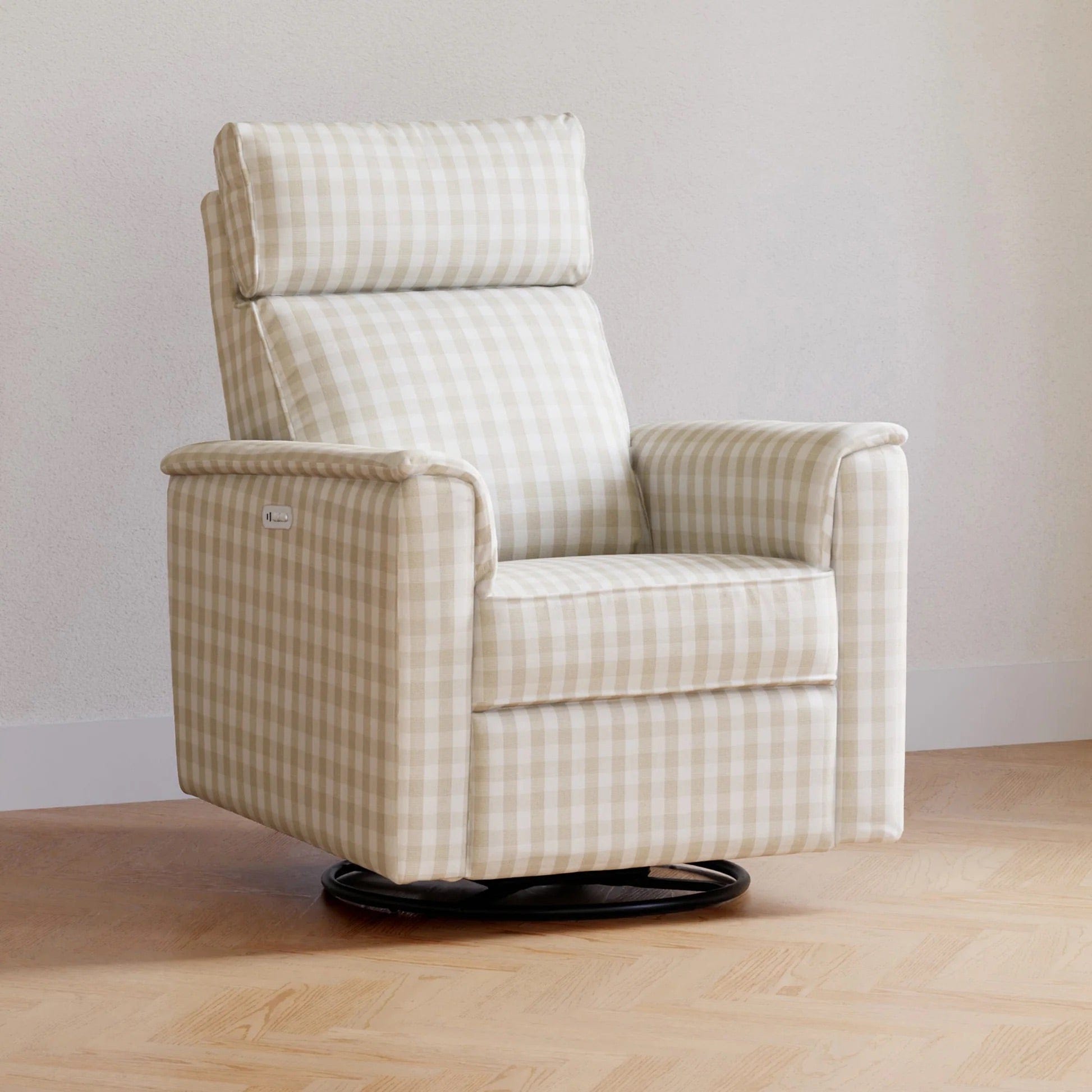 Namesake Willa Plus Electric Glider Recliner w/ Electric Headrest - Tan Gingham - M17186TGH