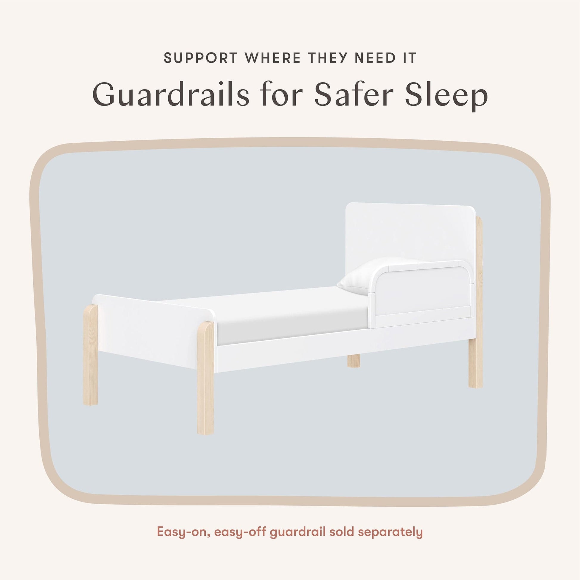 Babyletto TipToe Twin Bed - White/Washed Natural - M18469WNX