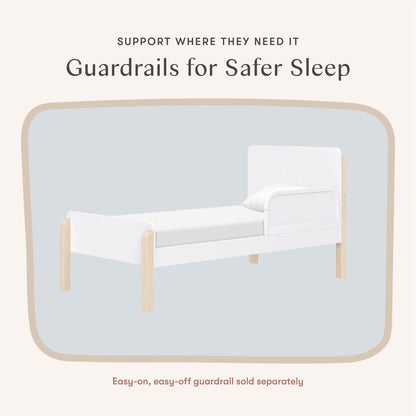 Babyletto TipToe Twin Bed - White/Washed Natural - M18469WNX