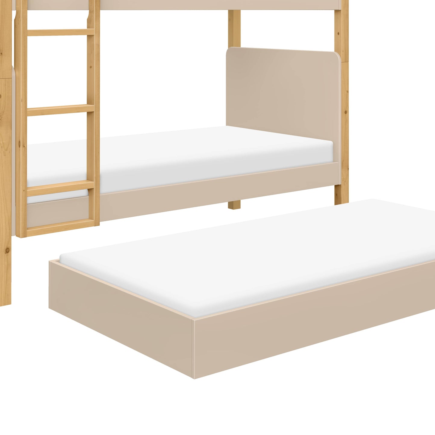Babyletto TipToe Convertible Bunk Bed - Taupe/Honey