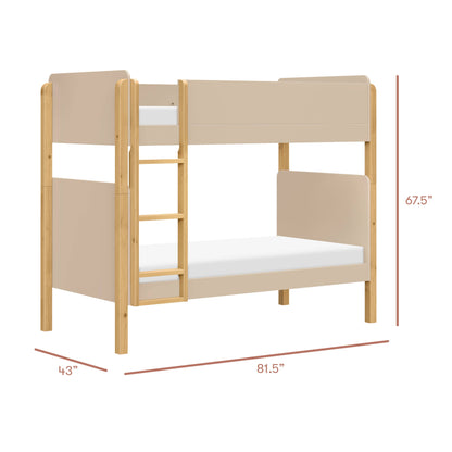 Babyletto TipToe Convertible Bunk Bed - Taupe/Honey