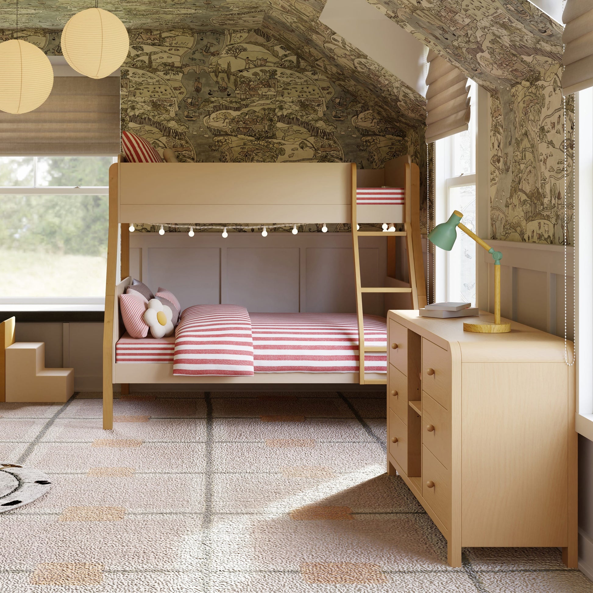 Babyletto TipToe Twin-Over-Full Bunk Bed - Taupe/Honey