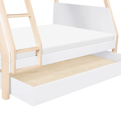 Babyletto TipToe Twin-Over-Full Bunk Bed - White/Washed Natural