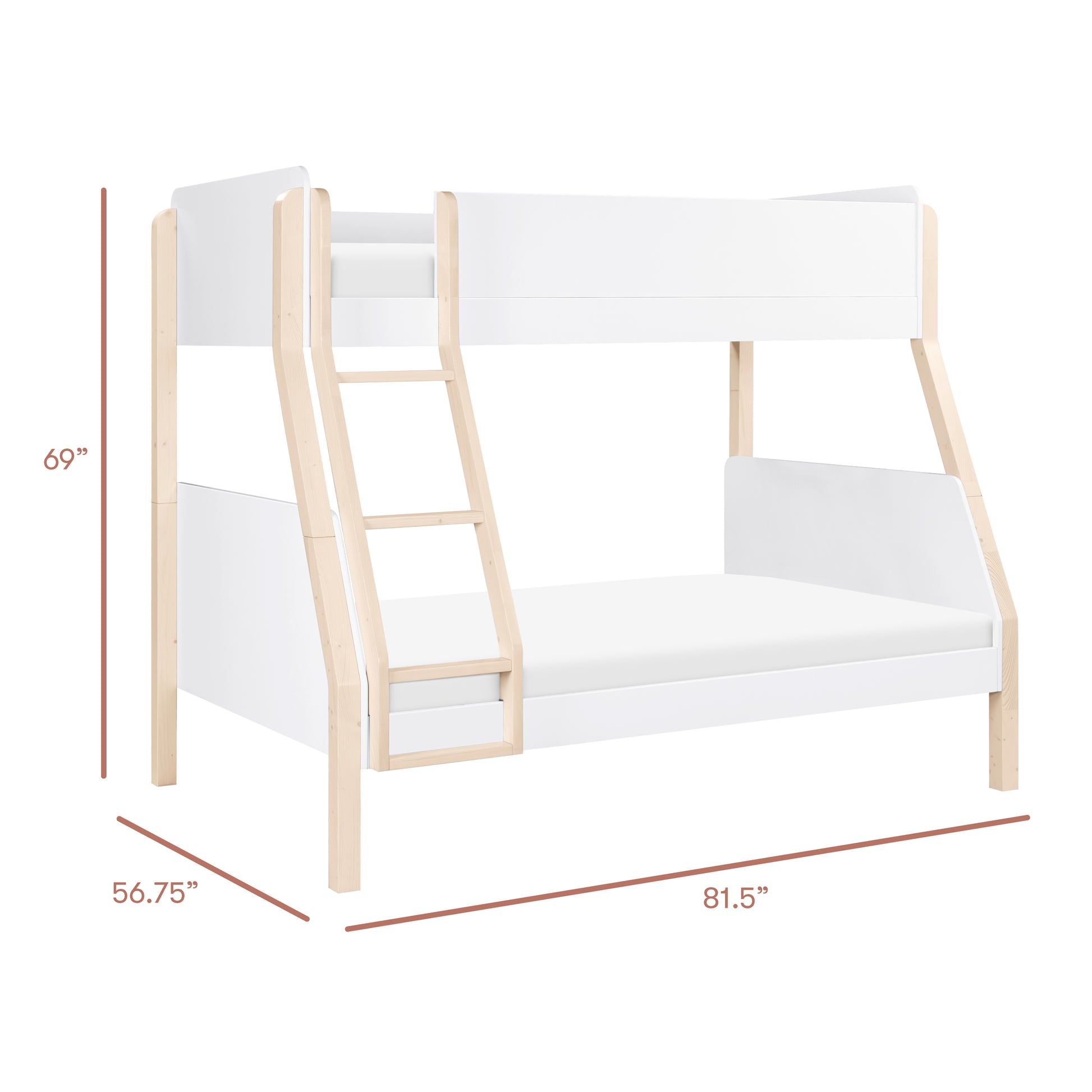 Babyletto TipToe Twin-Over-Full Bunk Bed - White/Washed Natural