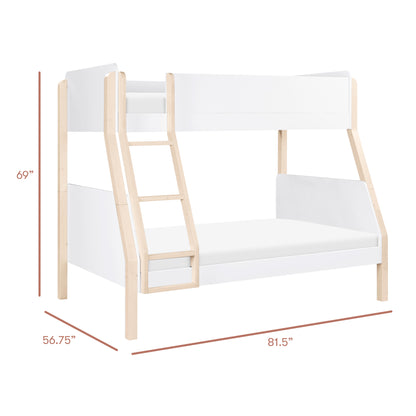 Babyletto TipToe Twin-Over-Full Bunk Bed - White/Washed Natural