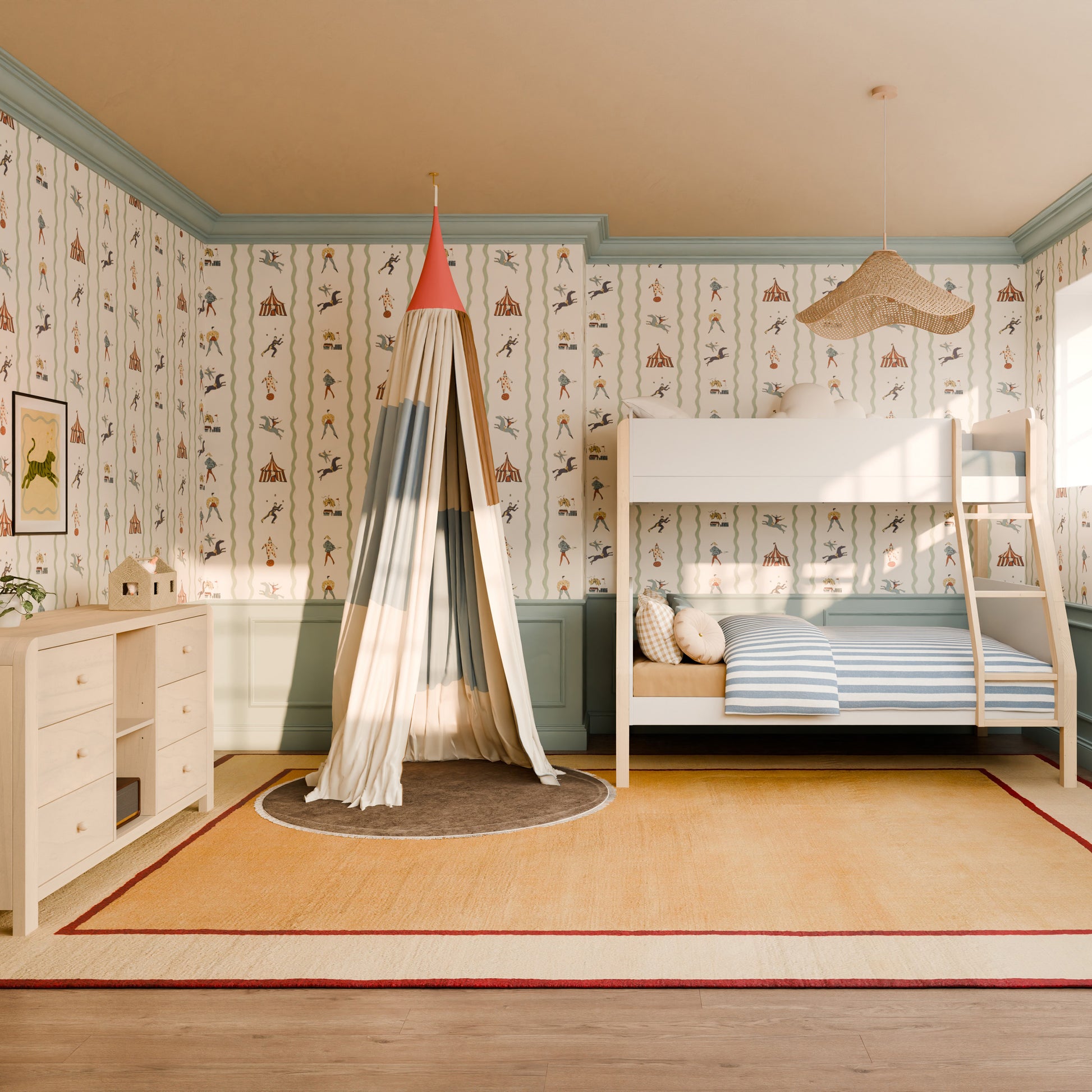 Babyletto TipToe Twin-Over-Full Bunk Bed - White/Washed Natural