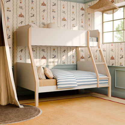 Babyletto TipToe Twin-Over-Full Bunk Bed - White/Washed Natural