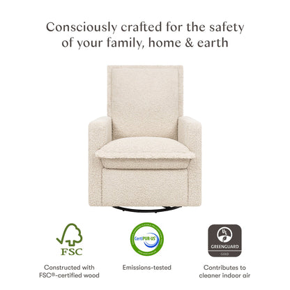 Babyletto Cali Flange Gliding Swivel Recliner - Almond Teddy Loop - M20977AT