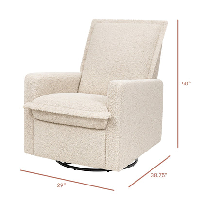 Babyletto Cali Flange Gliding Swivel Recliner - Almond Teddy Loop - M20977AT