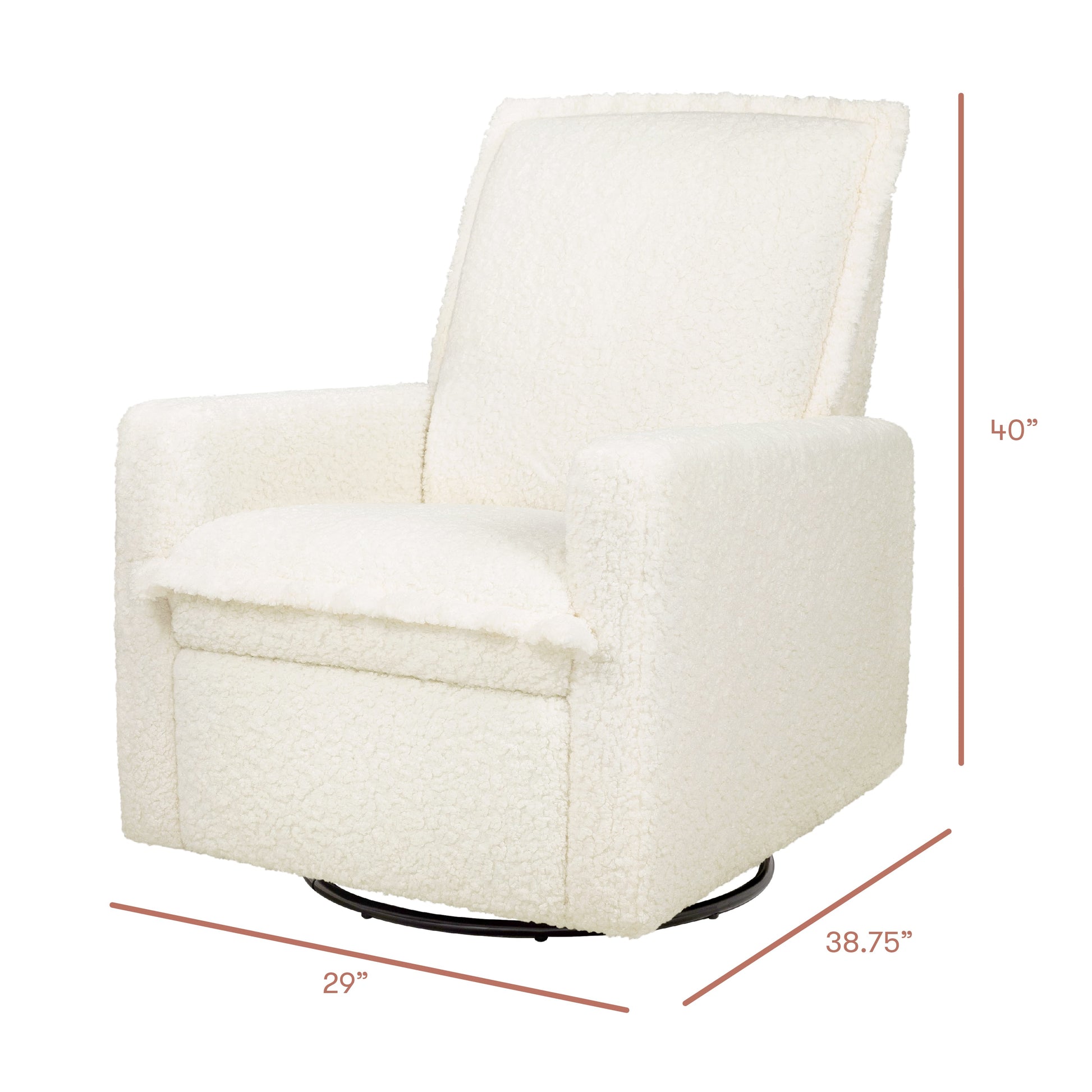 Babyletto Cali Flange Recliner and Swivel Glider - Cream Shearling